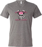 Breast Cancer Tee Bikers Against Breast Cancer Tri Blend V-Neck - Yoga Clothing for You