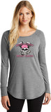 Bikers Against Breast Cancer Ladies Tri Blend Long Sleeve Shirt - Yoga Clothing for You