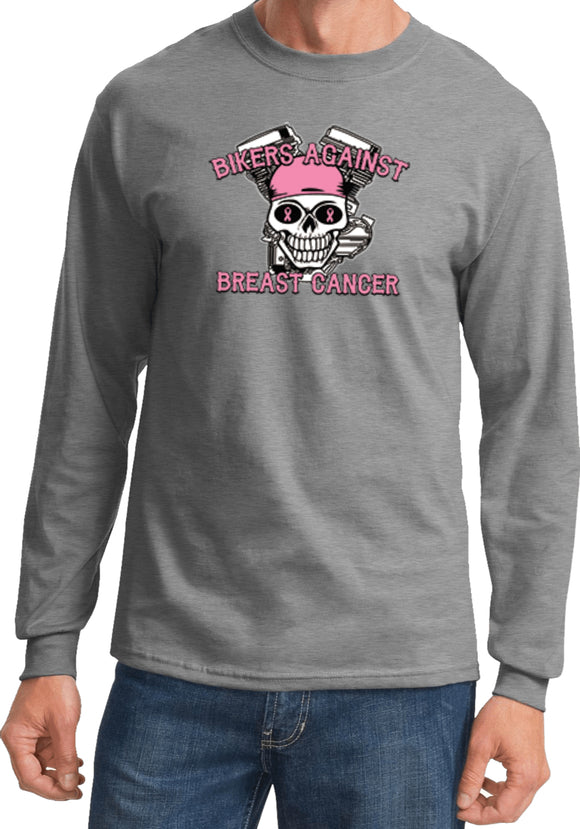Breast Cancer T-shirt Bikers Against Breast Cancer Long Sleeve - Yoga Clothing for You