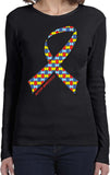 Ladies Autism Ribbon Long Sleeve Shirt - Yoga Clothing for You