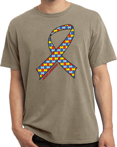 Autism Ribbon Pigment Dyed Shirt - Yoga Clothing for You
