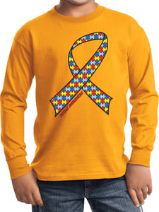 Kids Autism Ribbon Long Sleeve Shirt - Yoga Clothing for You