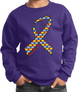 Kids Autism Ribbon Sweatshirt - Yoga Clothing for You