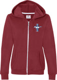 Ladies Ford Full Zip Hoodie Legend Lives Crest Pocket Print - Yoga Clothing for You