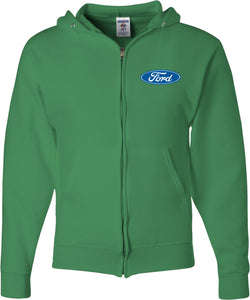 Ford Oval Full Zip Hoodie Pocket Print - Yoga Clothing for You