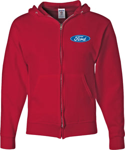 Ford Oval Full Zip Hoodie Pocket Print - Yoga Clothing for You