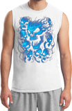 Screaming Blue Skulls Muscle T-shirt - Yoga Clothing for You