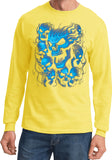 Screaming Blue Skulls Long Sleeve Shirt - Yoga Clothing for You