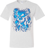 Screaming Blue Skulls Tall T-shirt - Yoga Clothing for You