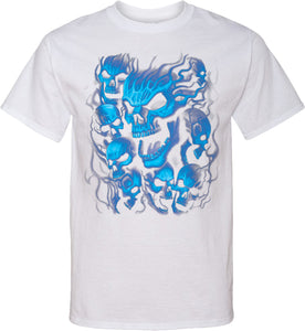 Screaming Blue Skulls Tall T-shirt - Yoga Clothing for You