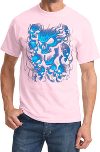 Screaming Blue Skulls T-shirt - Yoga Clothing for You