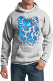 Screaming Blue Skulls Hoodie - Yoga Clothing for You
