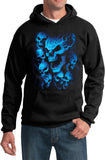 Screaming Blue Skulls Hoodie - Yoga Clothing for You