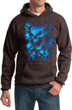 Screaming Blue Skulls Hoodie - Yoga Clothing for You