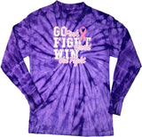 Breast Cancer T-shirt Go Fight Win Tie Dye Long Sleeve - Yoga Clothing for You