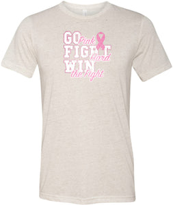 Breast Cancer T-shirt Go Fight Win Tri Blend Tee - Yoga Clothing for You