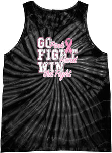 Breast Cancer Tank Top Go Fight Win Tie Dye Tanktop - Yoga Clothing for You