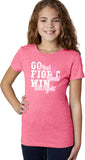 Girls Breast Cancer T-shirt Go Fight Win - Yoga Clothing for You