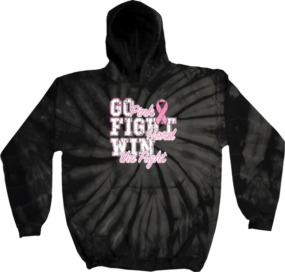 Breast Cancer Hoodie Go Fight Win Tie Dye Hoody - Yoga Clothing for You