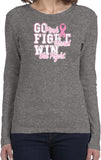 Ladies Breast Cancer T-shirt Go Fight Win Long Sleeve - Yoga Clothing for You