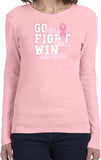 Ladies Breast Cancer T-shirt Go Fight Win Long Sleeve - Yoga Clothing for You