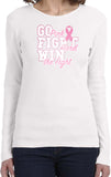 Ladies Breast Cancer T-shirt Go Fight Win Long Sleeve - Yoga Clothing for You