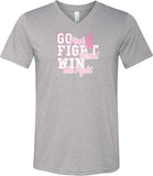 Breast Cancer T-shirt Go Fight Win Tri Blend V-Neck - Yoga Clothing for You