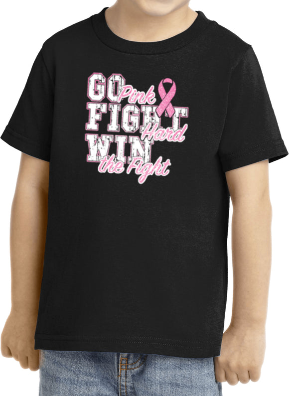 Kids Breast Cancer T-shirt Go Fight Win Toddler Tee - Yoga Clothing for You
