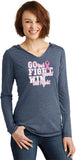 Ladies Breast Cancer T-shirt Go Fight Win Tri Blend Hoodie - Yoga Clothing for You