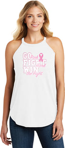Ladies Breast Cancer Tank Top Go Fight Win Tri Rocker Tanktop - Yoga Clothing for You