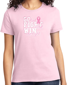 Ladies Breast Cancer T-shirt Go Fight Win Tee - Yoga Clothing for You