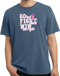 Breast Cancer T-shirt Go Fight Win Pigment Dyed Tee - Yoga Clothing for You
