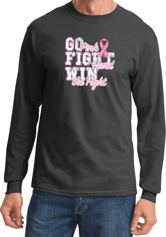 Breast Cancer T-shirt Go Fight Win Long Sleeve - Yoga Clothing for You