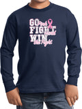 Kids Breast Cancer T-shirt Go Fight Win Youth Long Sleeve - Yoga Clothing for You