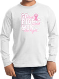 Kids Breast Cancer T-shirt Go Fight Win Youth Long Sleeve - Yoga Clothing for You