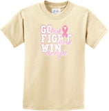 Kids Breast Cancer T-shirt Go Fight Win - Yoga Clothing for You