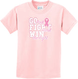 Kids Breast Cancer T-shirt Go Fight Win - Yoga Clothing for You
