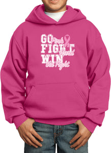 Kids Breast Cancer Hoodie Go Fight Win - Yoga Clothing for You