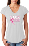 Ladies Breast Cancer T-shirt Sack Cancer Triblend V-Neck - Yoga Clothing for You