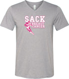 Breast Cancer T-shirt Sack Cancer Tri Blend V-Neck - Yoga Clothing for You