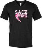 Breast Cancer T-shirt Sack Cancer Tri Blend V-Neck - Yoga Clothing for You