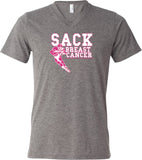 Breast Cancer T-shirt Sack Cancer Tri Blend V-Neck - Yoga Clothing for You