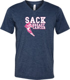Breast Cancer T-shirt Sack Cancer Tri Blend V-Neck - Yoga Clothing for You