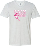 Breast Cancer T-shirt Sack Cancer Tri Blend V-Neck - Yoga Clothing for You