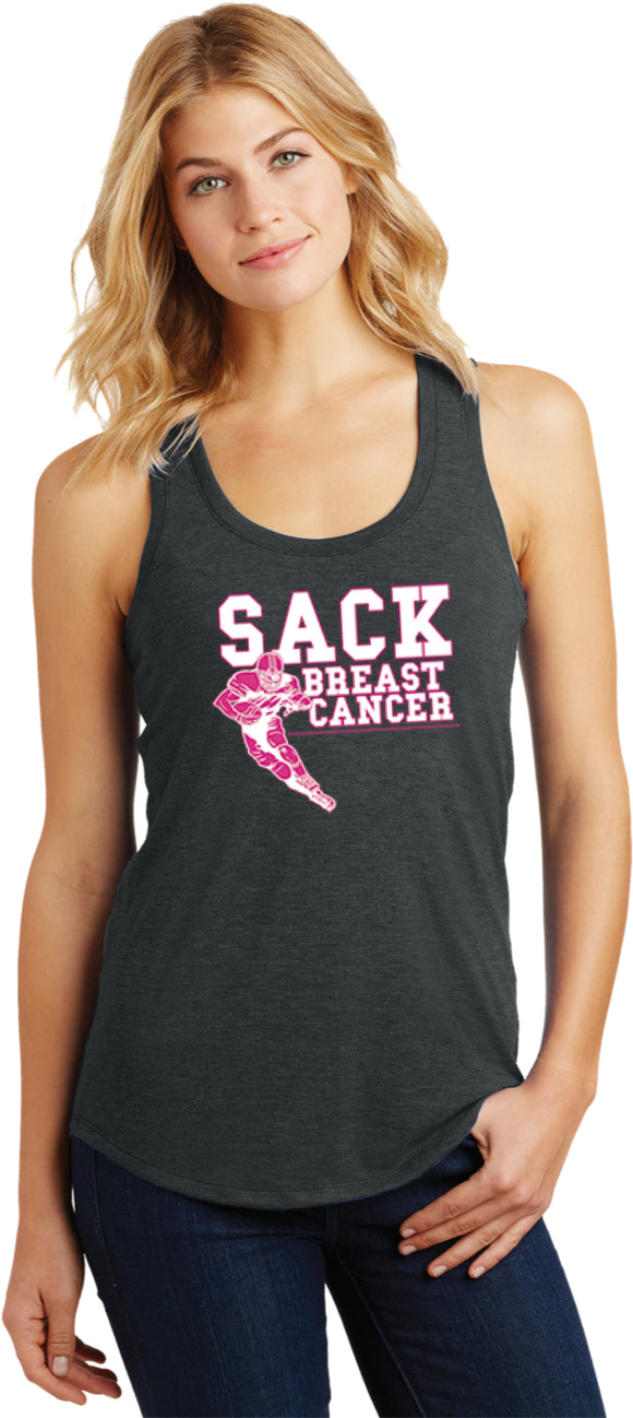 Ladies Breast Cancer Tank Top Sack Cancer Racerback - Yoga Clothing for You