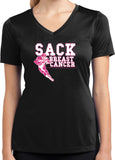 Ladies Breast Cancer T-Shirt Sack Cancer Moisture Wicking V-Neck - Yoga Clothing for You