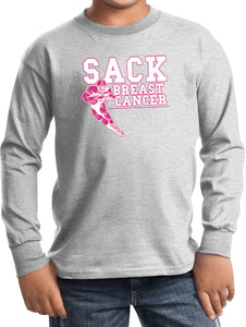Kids Breast Cancer T-shirt Sack Cancer Youth Long Sleeve - Yoga Clothing for You