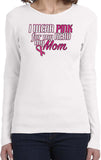 Ladies Breast Cancer T-shirt Pink For My Hero Long Sleeve - Yoga Clothing for You