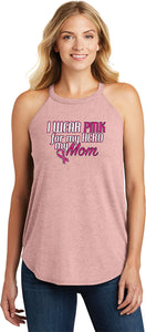 Ladies Breast Cancer Tanktop Pink For My Hero Tri Rocker Tank - Yoga Clothing for You