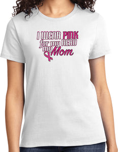 Ladies Breast Cancer T-shirt Pink For My Hero Tee - Yoga Clothing for You